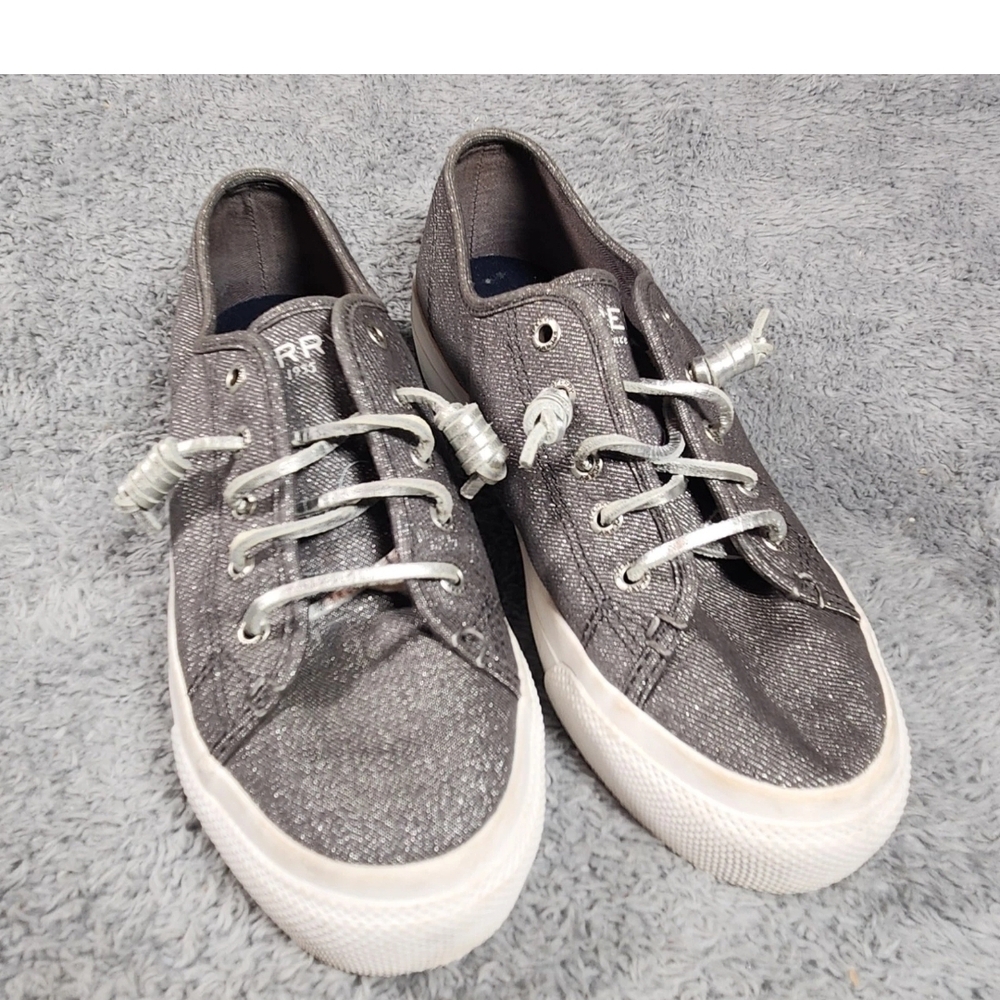 Sperry Top-Sider Women's Sneakers Size 6.5 Gray Metallic Lace-Up